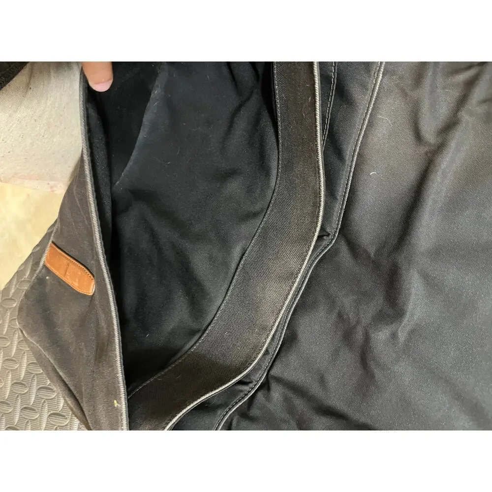 Fossil‎ Leather Black Canvas Messenger Bag Purse Crossbody